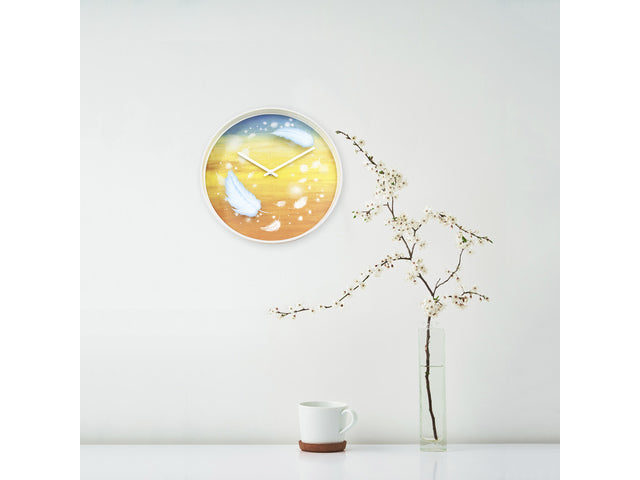 Wandklok Nextime dia 30cm multicolour kunststof veren