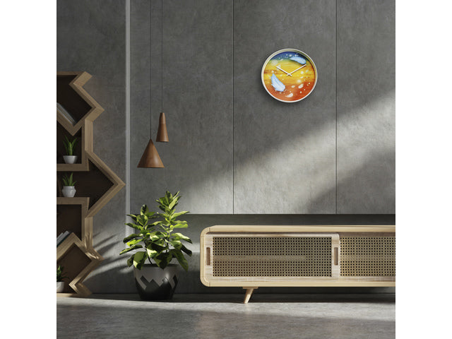 Wandklok Nextime dia 30cm multicolour kunststof veren