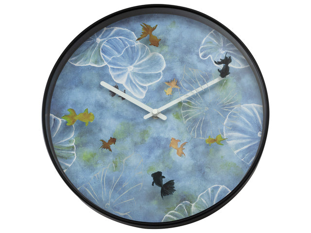 Wandklok Nextime dia 30cm blauw kunststof vijver