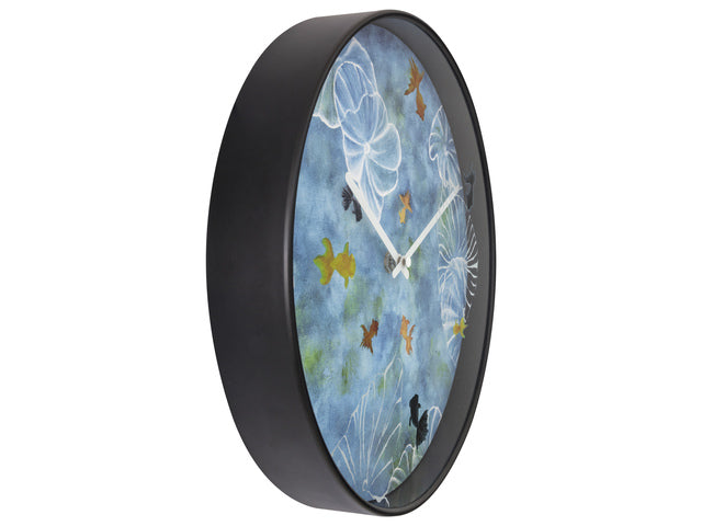 Wandklok Nextime dia 30cm blauw kunststof vijver