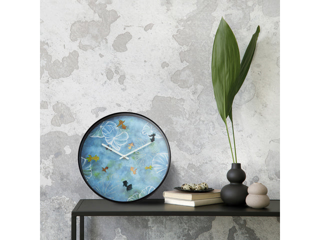 Wandklok Nextime dia 30cm blauw kunststof vijver