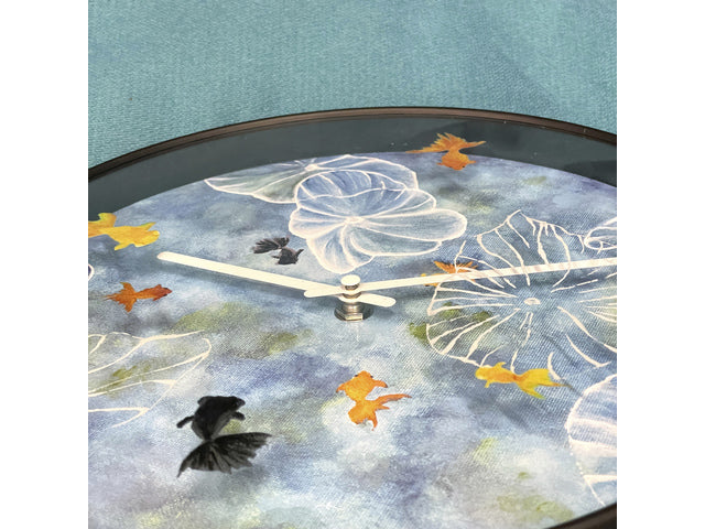 Wandklok Nextime dia 30cm blauw kunststof vijver