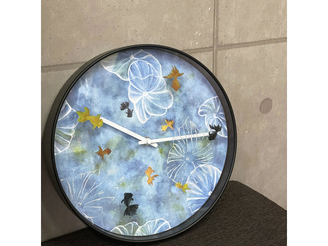 Wandklok Nextime dia 30cm blauw kunststof vijver