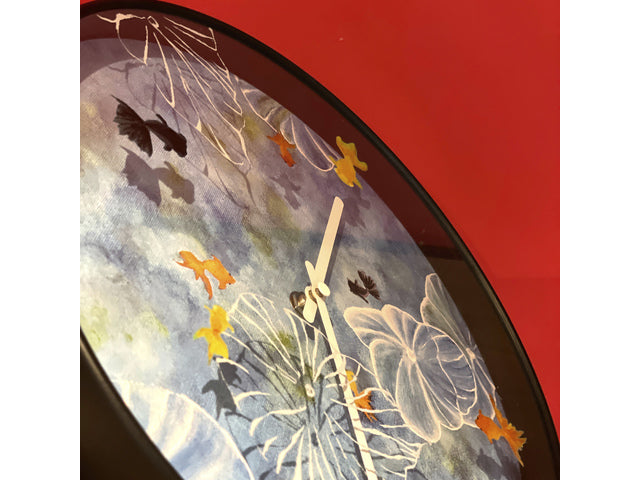 Wandklok Nextime dia 30cm blauw kunststof vijver