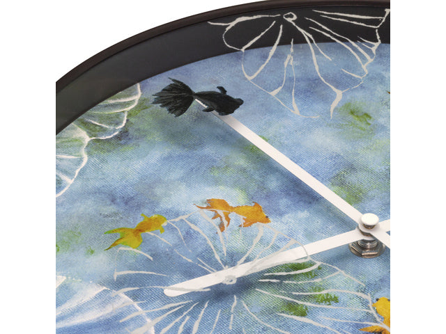 Wandklok Nextime dia 30cm blauw kunststof vijver