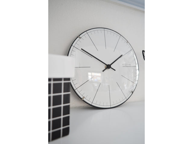 Wandklok NeXtime Big Stripe dia 20 glas wit