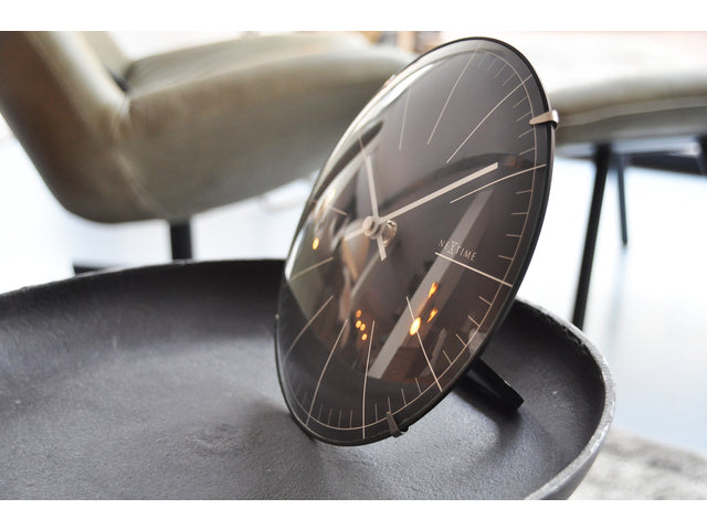 Wandklok NeXtime Big Stripe dia 20 glas zwart