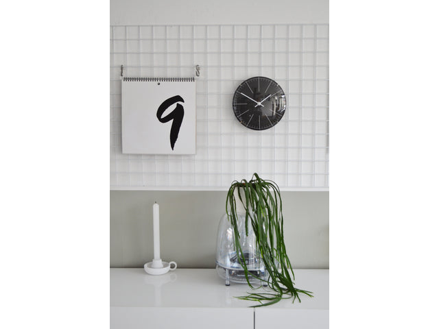 Wandklok NeXtime Big Stripe dia 20 glas zwart