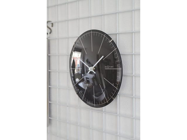 Wandklok NeXtime Big Stripe dia 20 glas zwart