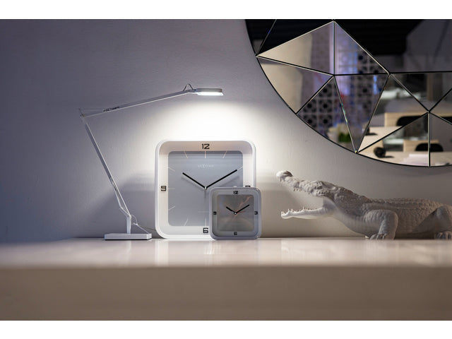 Wandklok NeXtime Jan des Bouvrie Vierkante Wand 40 x 40 x 4 cm wit