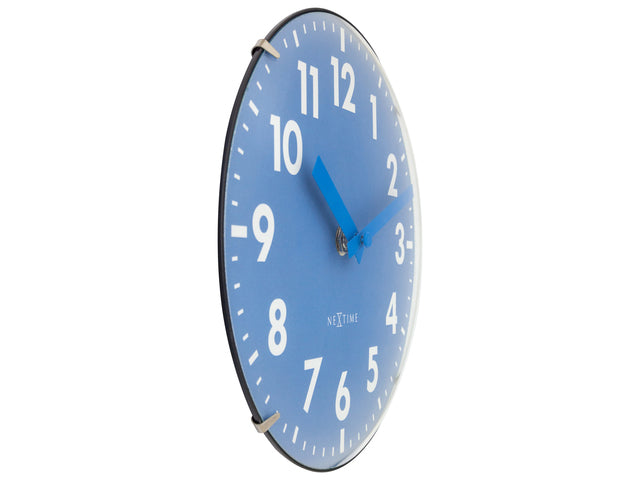 Tafelklok Nextime Duomo Mini 20 cm blauw gebolde glazen lens