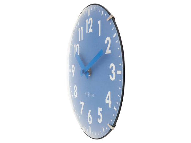 Tafelklok Nextime Duomo Mini 20 cm blauw gebolde glazen lens