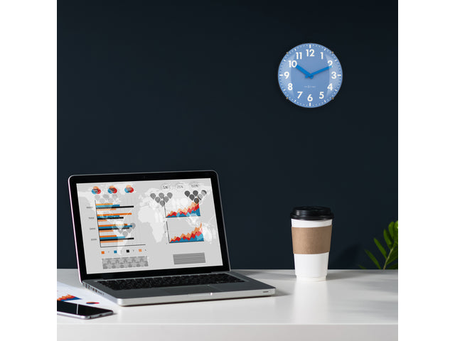 Tafelklok Nextime Duomo Mini 20 cm blauw gebolde glazen lens