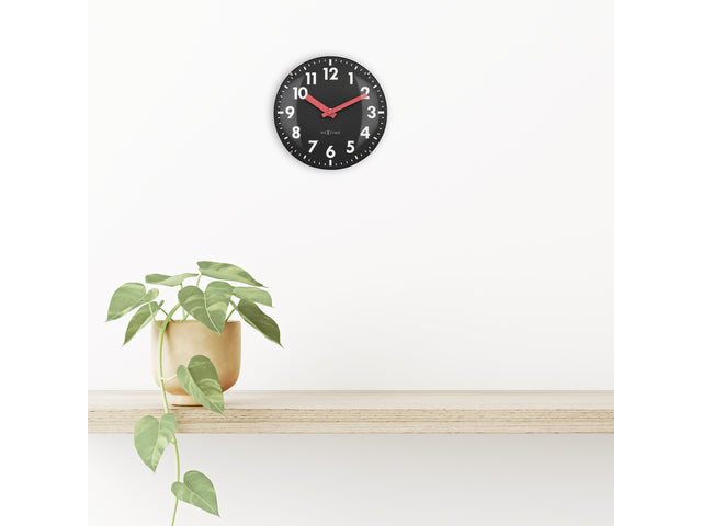 Tafelklok Nextime Duomo Mini 20 cm zwart gebolde glazen lens