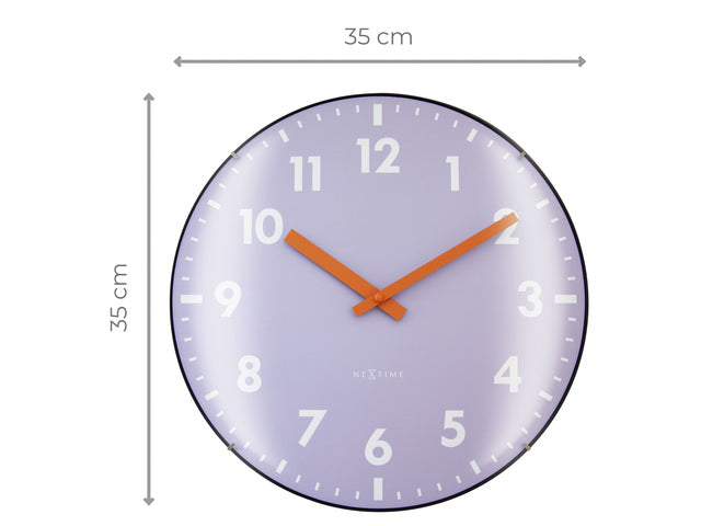 Wandklok NeXtime Duomo 35cm lavendel