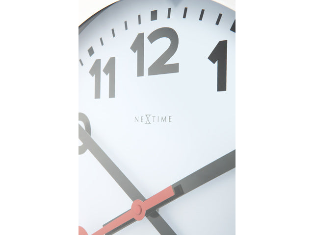 Wandklok NeXtime dia. 19 cm, geborsteld aluminium, 'Station'