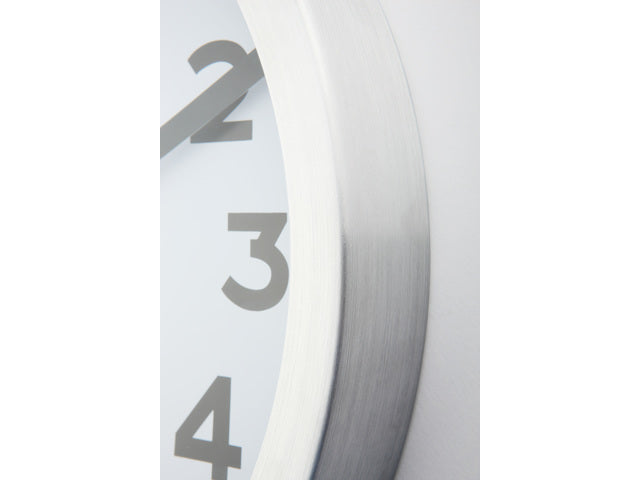 Wandklok NeXtime dia. 19 cm, geborsteld aluminium, 'Station'
