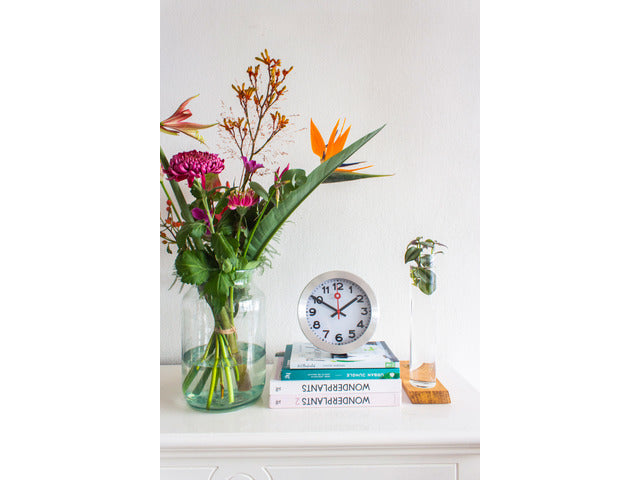 Wandklok NeXtime dia. 19 cm, geborsteld aluminium, 'Station'