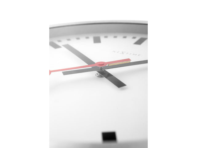 Wandklok NeXtime dia. 19 cm, geborsteld aluminium, 'Station'