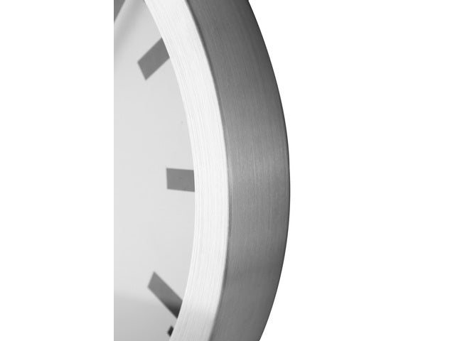 Wandklok NeXtime dia. 19 cm, geborsteld aluminium, 'Station'