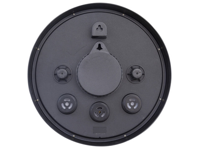 Buitenklok Nextime dia 30.5cm Marigold met temperatuur cijfers, zwarte rand witte wijzerplaat plastic