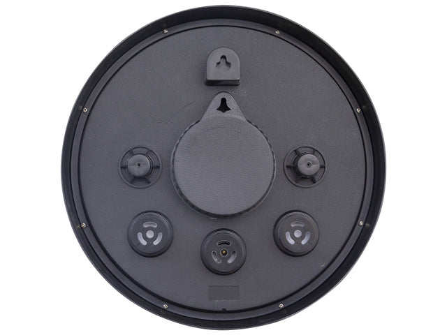 Buitenklok Nextime dia 30,5cm Prunus cijfers, zwarte rand witte wijzerplaat kunststof