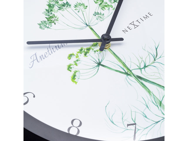 Buitenklok Nextime dia 30,5cm Anethium cijfers, zwarte rand witte wijzerplaat kunststof