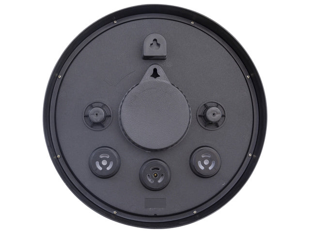 Buitenklok Nextime dia 30,5cm Anethium cijfers, zwarte rand witte wijzerplaat kunststof