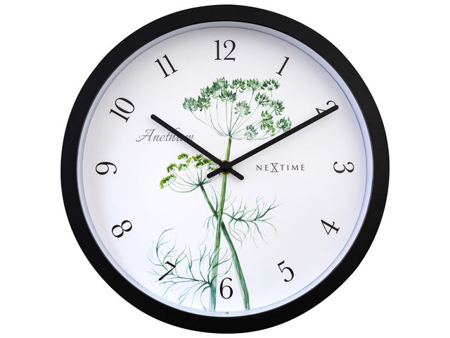 Buitenklok Nextime dia 30,5cm Anethium cijfers, zwarte rand witte wijzerplaat kunststof