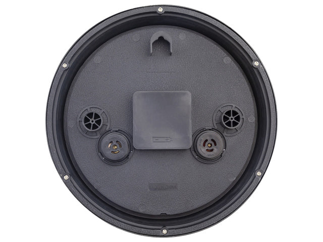 Buitenklok Nextime dia 23,5 cm Jasmine met thermo- en hydrometer cijfers, zwarte rand kopere wijzerplaat plastic