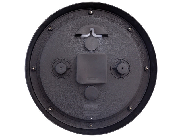 Buitenklok Nextime dia 25,5cm Daisy met thermo- en hydrometer cijfers, zwarte rand witte wijzerplaat kunststof