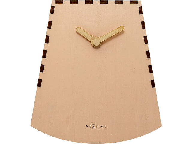 Tafelklok NeXtime Rocky 19,5x18x8,8 cm hout zalm