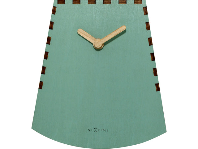Tafelklok NeXtime Rocky 19,5x18x8,8 cm hout turquoise