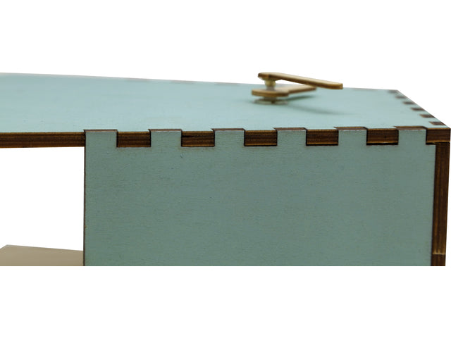 Tafelklok NeXtime Rocky 19,5x18x8,8 cm hout turquoise