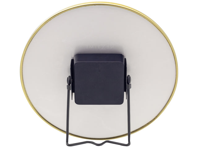 NeXtime - Tafelklok - Ø 20 cm - Glas/Metaal - Wit - 'Marmer'