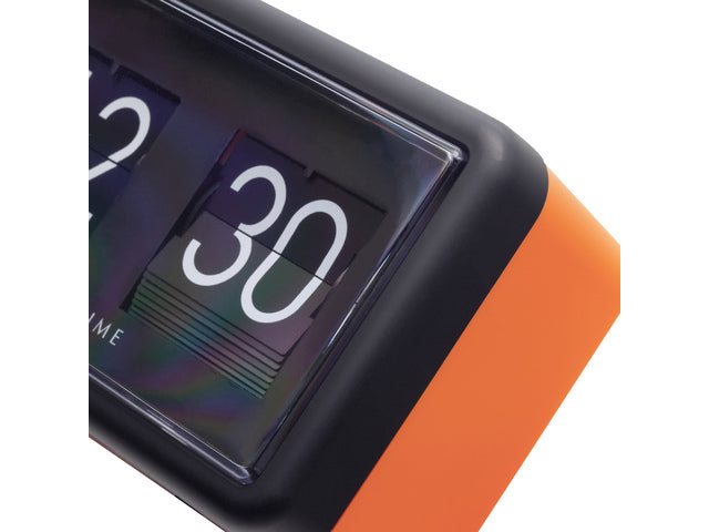 Flipklok Nextime 18x10x7cm tafel/wand oranje/zwart