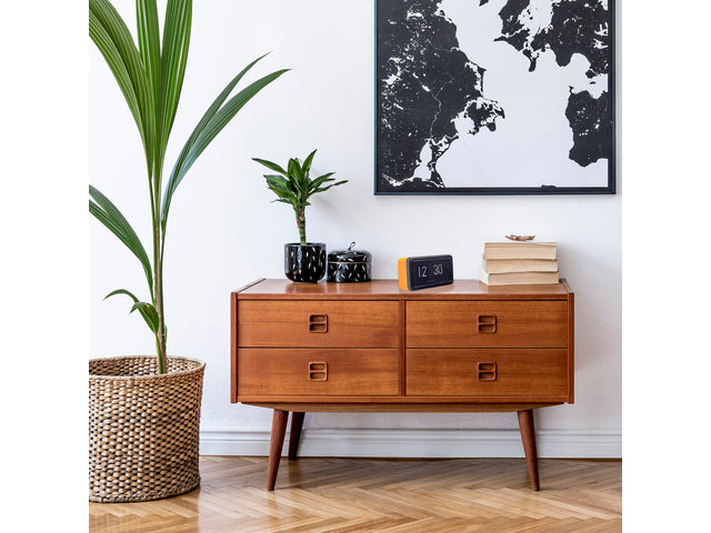 Flipklok Nextime 18x10x7cm tafel/wand oranje/zwart