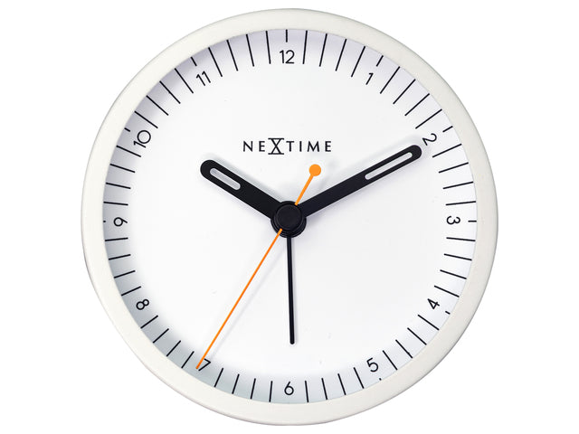 Wekker Nextime Small 9 cm wit