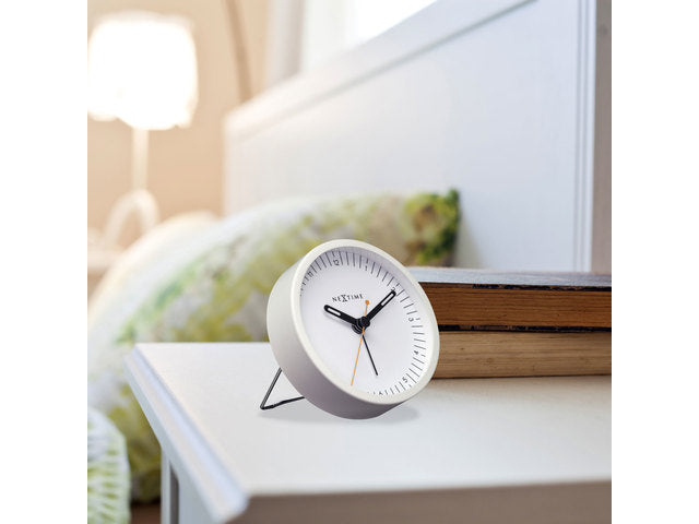 Wekker Nextime Small 9 cm wit