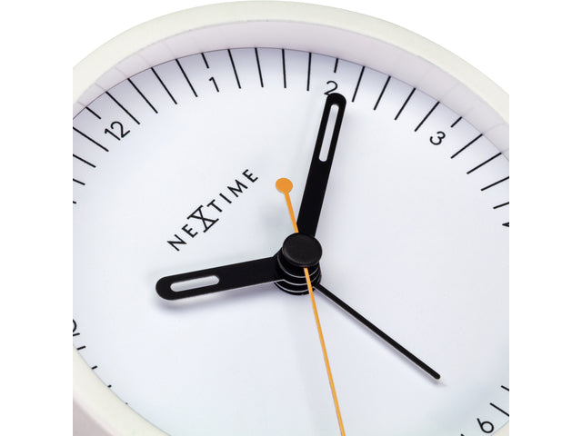 Wekker Nextime Small 9 cm wit