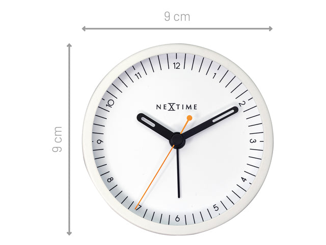 Wekker Nextime Small 9 cm wit