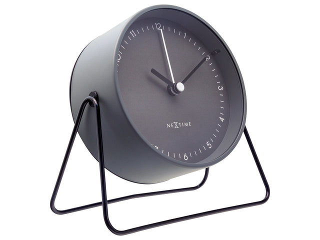 Wekker Nextime Berlin Tafel 14x13 cm grijs metaal
