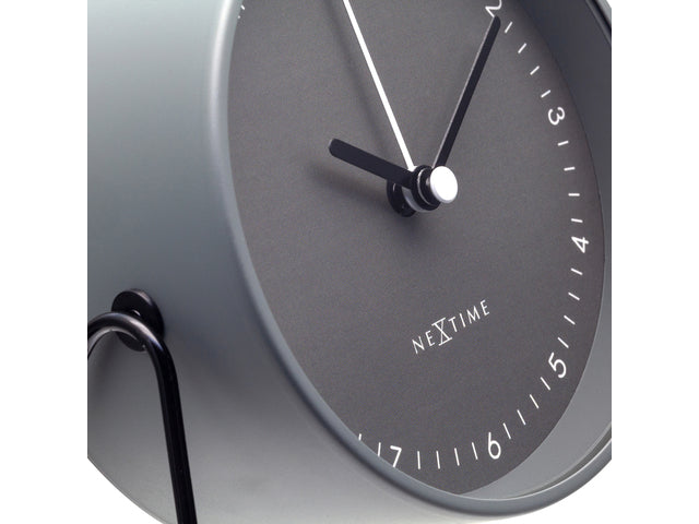 Wekker Nextime Berlin Tafel 14x13 cm grijs metaal