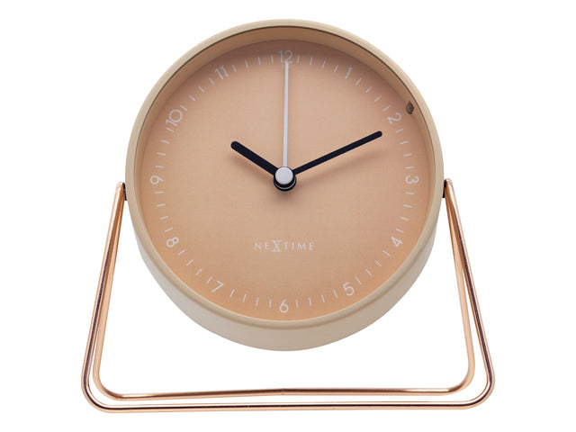 Wekker Nextime Berlin Tafel 14x13 cm roze metaal