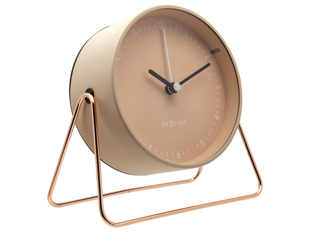 Wekker Nextime Berlin Tafel 14x13 cm roze metaal