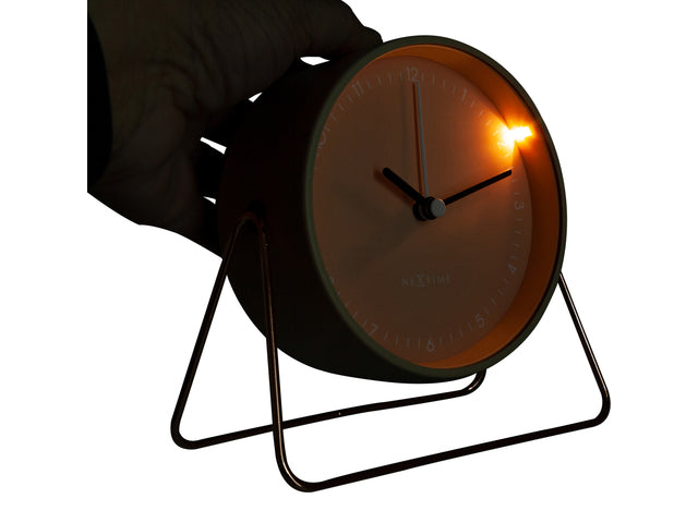 Wekker Nextime Berlin Tafel 14x13 cm roze metaal