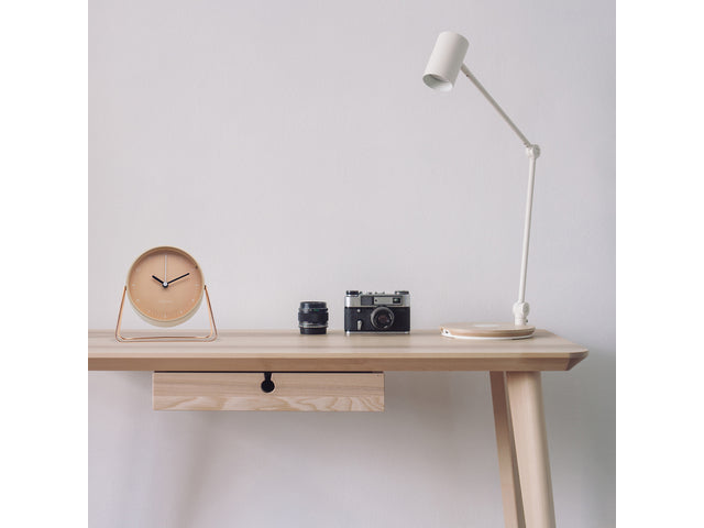 Wekker Nextime Berlin Tafel 14x13 cm roze metaal