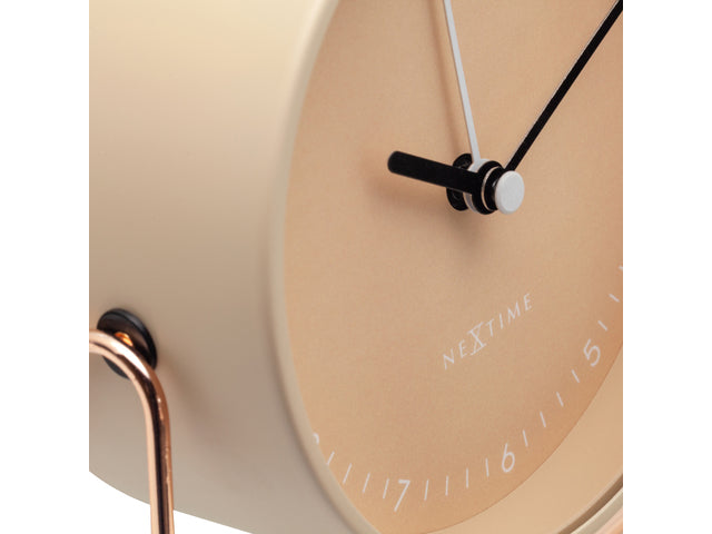 Wekker Nextime Berlin Tafel 14x13 cm roze metaal