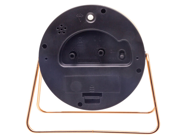 Wekker Nextime Berlin Tafel 14x13 cm roze metaal