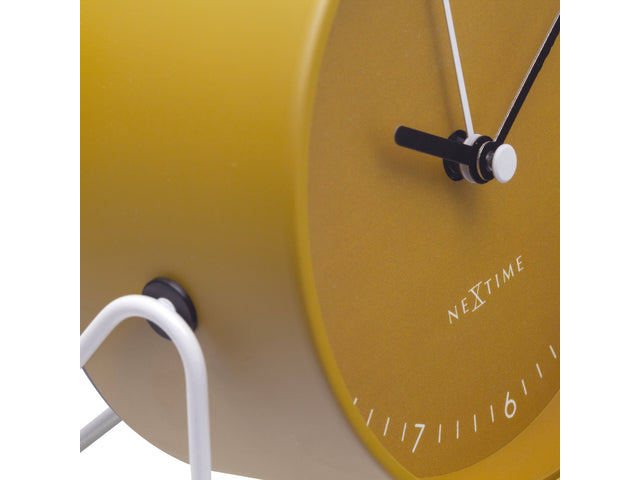 Wekker Nextime Berlin Tafel 14x13 cm geel metaal